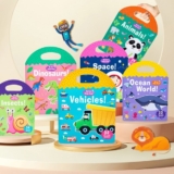 ספר מדבקות חינוכי לפעוטות עם חיות